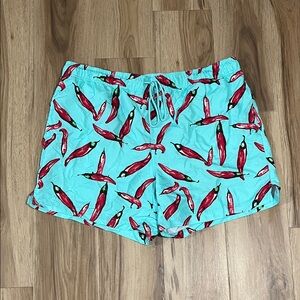 George Red and Blue Chili Pepper Swim Trunks Waist 44-46 2XL